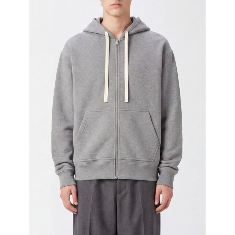 Jil Sander Men Jil Sander Cotton Zip-Up Hoodie With Side Pockets
